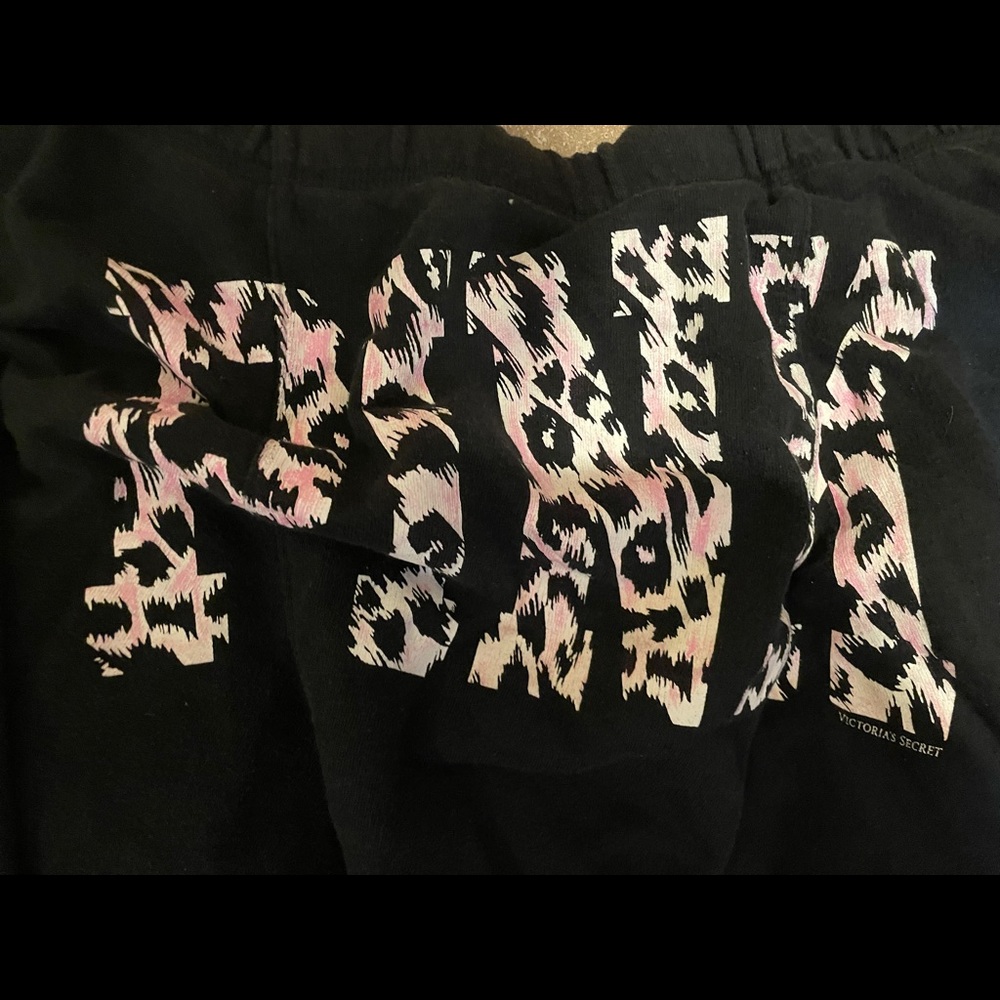 Victoria Secret Pink Black Cheetah Print Butt Boyfriend Sweat Pants!
